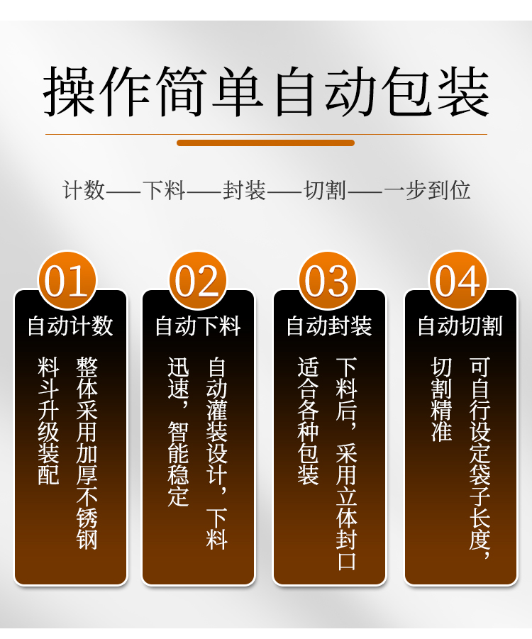 操作簡單自動包裝，從計數(shù)-下料-封裝-切割一步到位